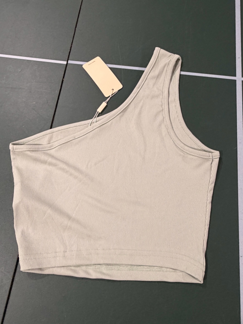 Sleeveless Ribbed Crop Top in Light Taupe